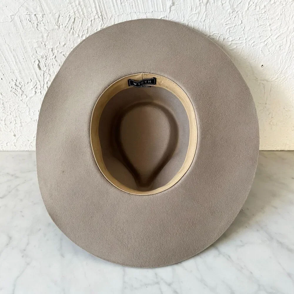 Wyeth Wide Brim Women's Lila Fedora Hat Brown Wool Ribbon Band One Size